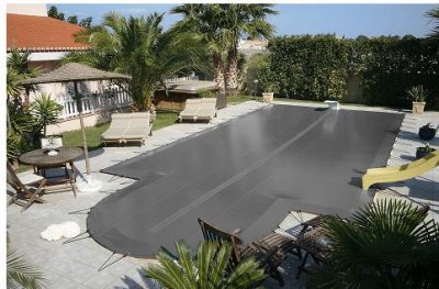 bache piscine grise